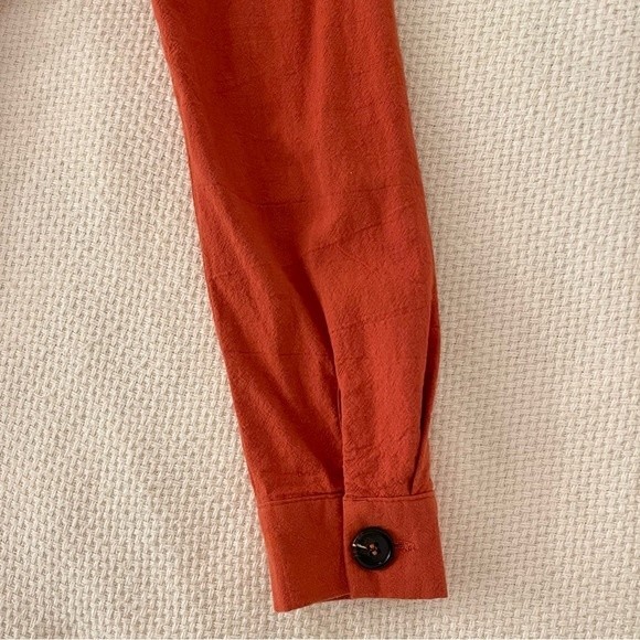 NASTY GAL Long Sleeve Button Dress in Rust Size: 4 - Picture 7 of 11